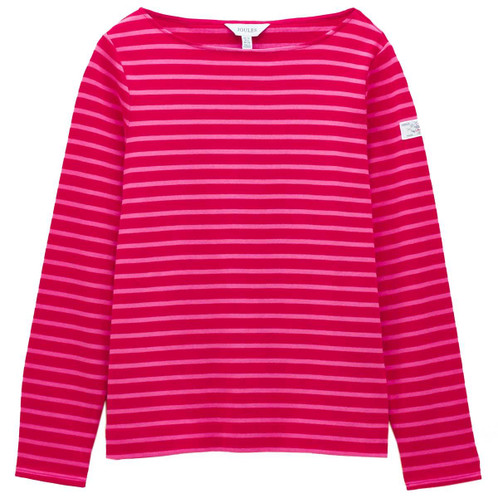Red Pink Joules Womens Harbour Striped Top