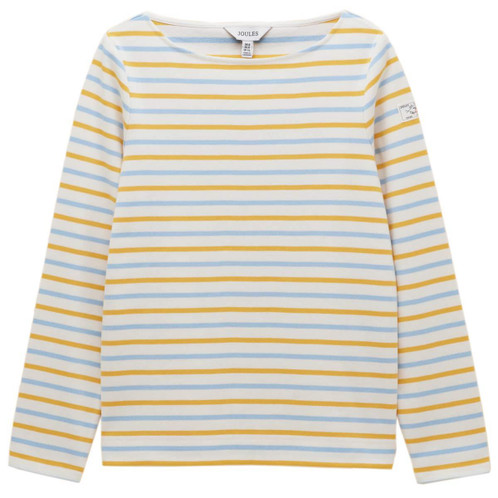 Blue/Yellow Stripe Joules Womens Harbour Striped Top