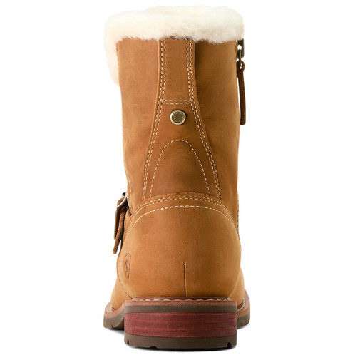 Caramel Tan Ariat Womens Savannah Sherpa Waterproof Boots Back