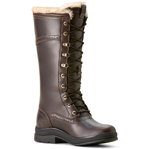 Dark Mocha Ariat Womens Wythburn II Sherpa Waterproof Boots Angle Detail
