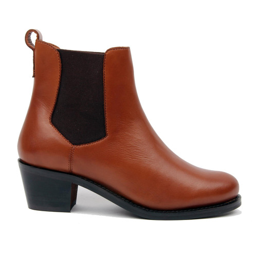 Tan Leather Chatham Womens Barbury Heeled Chelsea Boots