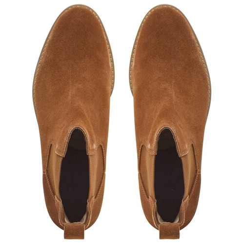Tan Suede Chatham Womens Barbury Heeled Chelsea Boots Top View