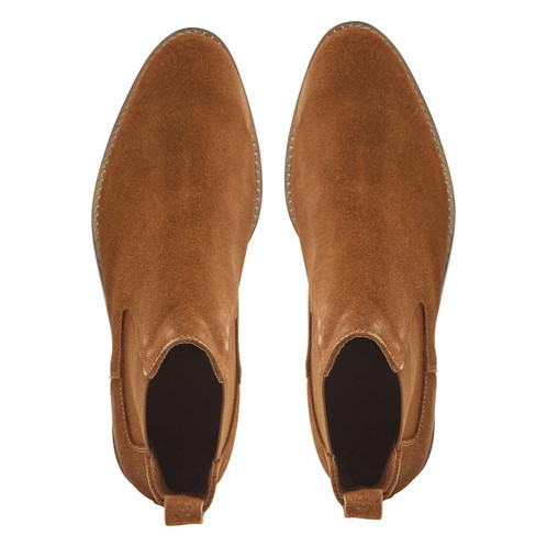 Tan Chatham Womens Lynch Suede Chelsea Boots Top View
