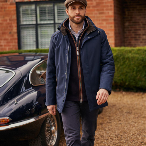 Navy Schoffel Mens Whitton Waterproof Coat Lifestyle