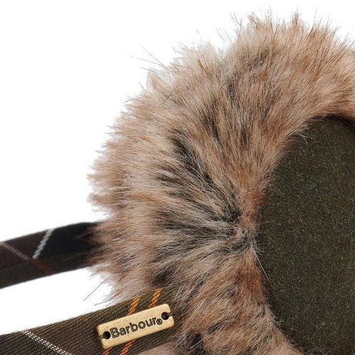 Classic Tartan Womens Barbour Barrhill Ear Muffs Close Up