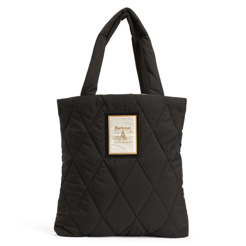 black Barbour Womens Mariah Quilted Tote Bag