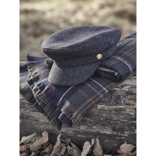 Charcoal Grey Barbour Womens Bothal Bakerboy Cap Lifestyle 2