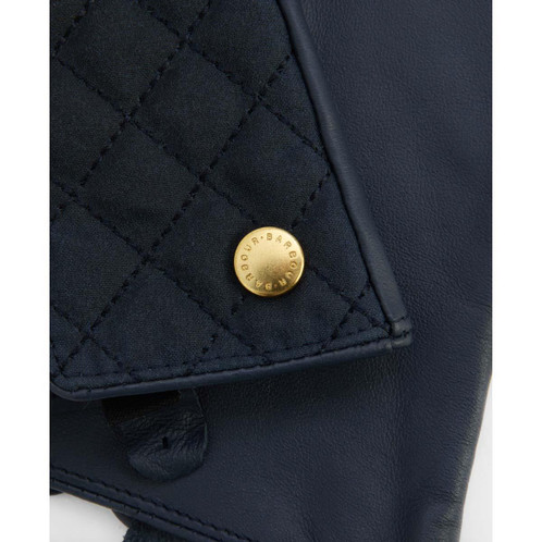 Navy Barbour Womens Scarlet Gloves Button
