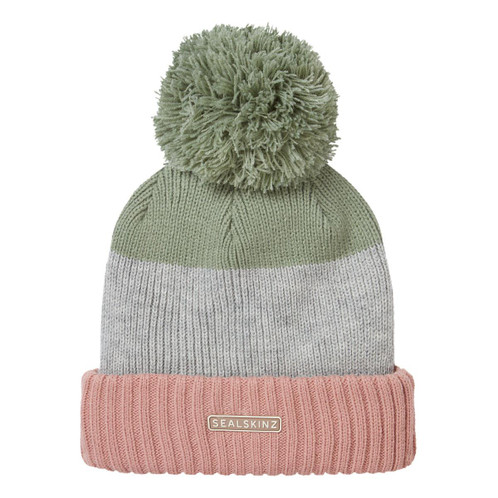 Olive Sealskinz Flitcham Waterproof Cold Weather Bobble Hat