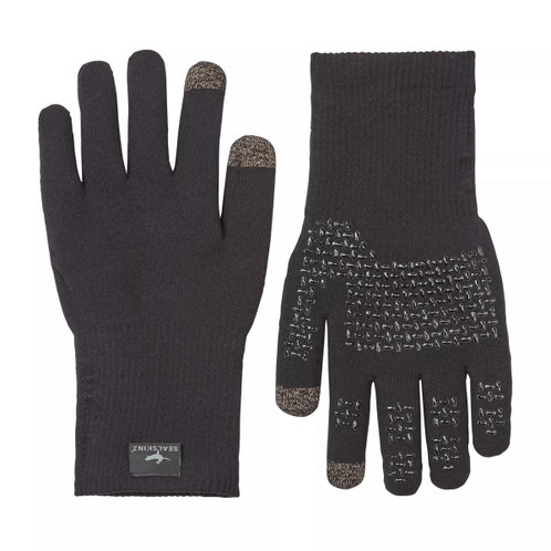 Black Sealskinz Anmer All Weather Ultra Grip Knitted Gloves