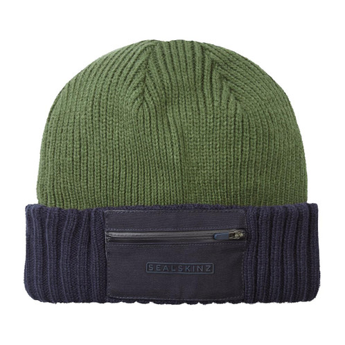 Olive Sealskinz Colby Waterproof Knitted Beanie