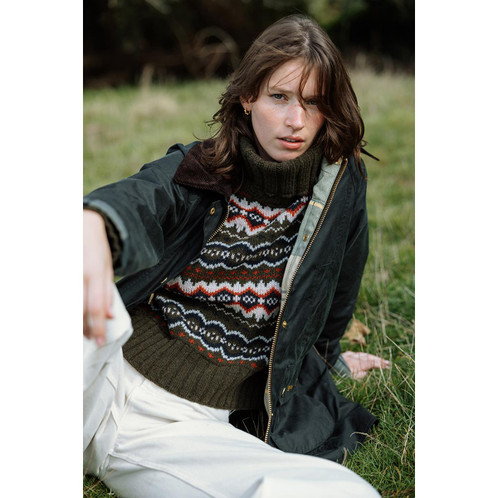 Sage/Ancient Barbour Womens Modern Beadnell Wax Jacket Lifestyle