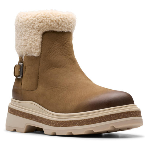 Dark Sand Wlined Clarks Womens Hencroft Madi WP Boot Front
