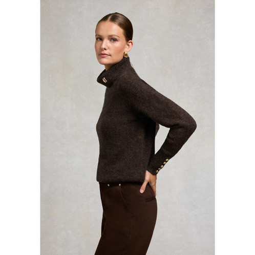 Chocolate Holland Cooper Womens Tori Knit Jumper On Model Side