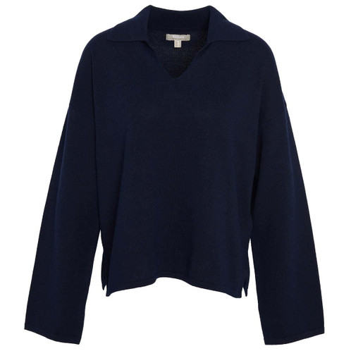 Navy Barbour Womens Fearne Knitted Jumper