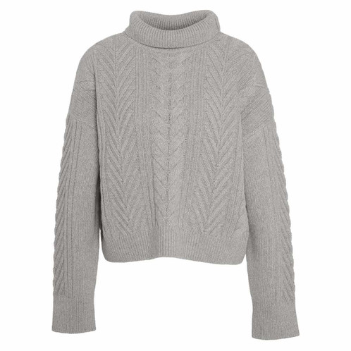 Grey Marl Barbour Womens Beatrix Knitted Jumper