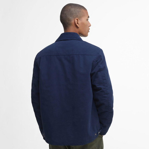 Navy Barbour Mens Tyne Casual Jacket Model Back