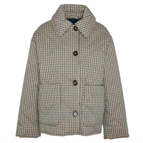 Sky Micro Check Barbour Womens Cassidie Quilt Jacket