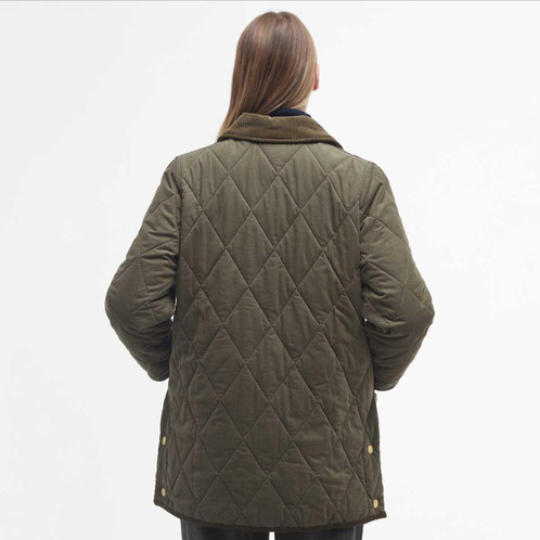 Green Barbour Womens Cornelia Quilt Jacket Model Back