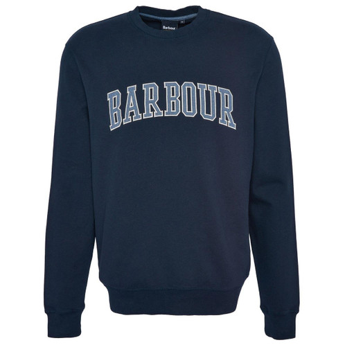 Navy Barbour Mens Skipton Relaxed Fit Crew Neck Sweatshirt