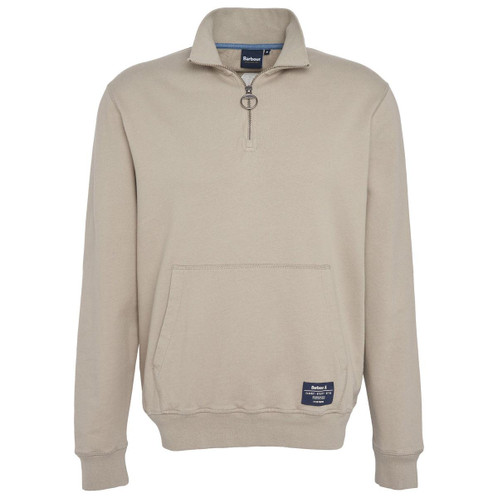 Vintage Khaki Barbour Mens Skipton Relaxed Fit Half Zip Sweatshirt