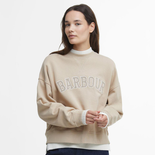 Camel Barbour Womens Silverdale Sweatshirt Model Front