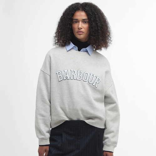 Cloud Marl Barbour Womens Silverdale Sweatshirt Model Front