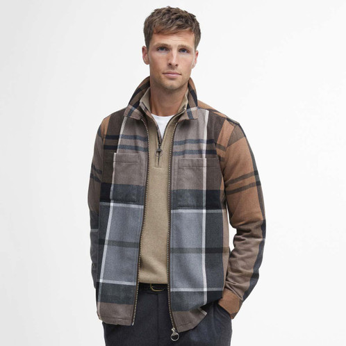 Cedarwood Barbour Mens Lannich Tartan Overshirt Model Front