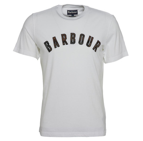 White Barbour Mens Ancroft Tartan T-Shirt
