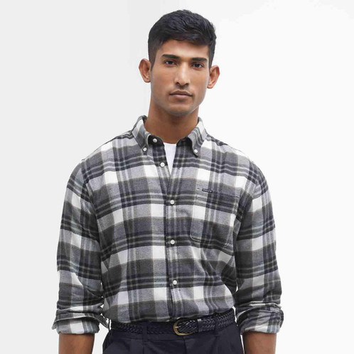 Barbour Mens Fallbay Tailored Fit Checked Shirt Model Front