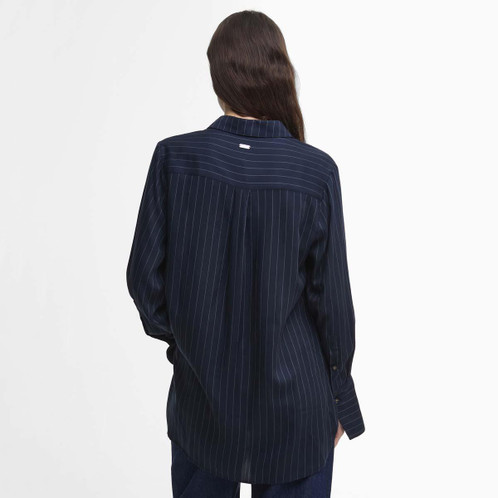 Navy Barbour Womens Carrie Shirt model Back