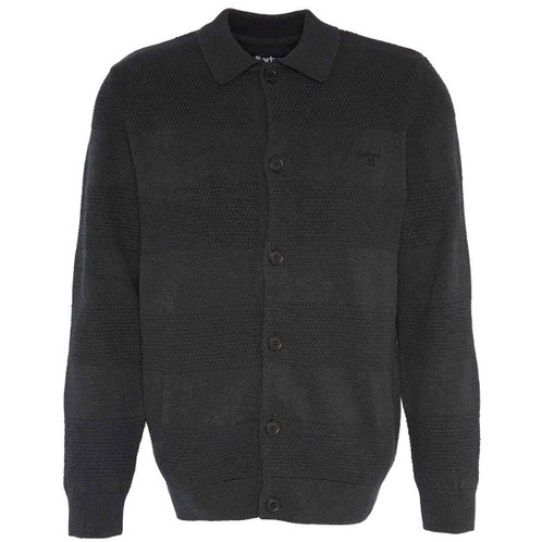 Black Marl Barbour Mens Filley Knitted Cardigan