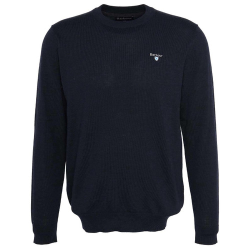 Navy Barbour Mens Merino Crew Neck Sweater