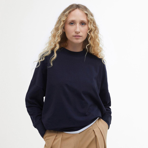 Navy Barbour Womens Shelby Top Model Front