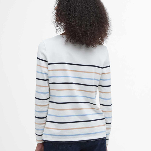 Cloud Stripe Barbour Womens Hawkins Top PRE-SS25 Model Back