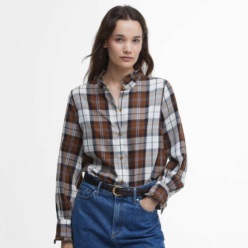 Sky Dress Tartan Barbour Womens Violet Check Shirt Front