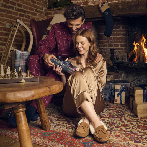 Fairfax & Favor Womens Henley Shearling Lined Slipper