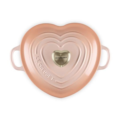 Le Creuset 20cm Cast Iron Heart Casserole Dish Peach