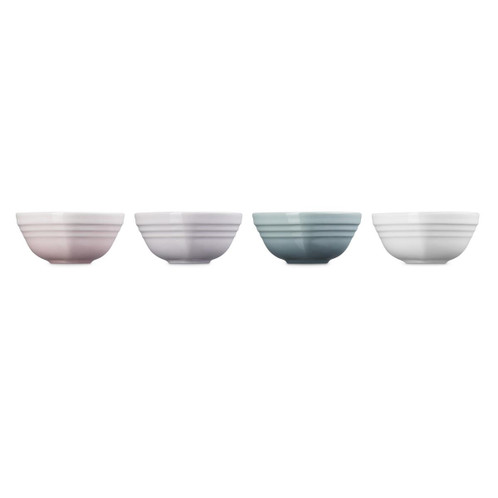 Le Creuset Stoneware Set of 4 Heart Ramekins Pastel Side View