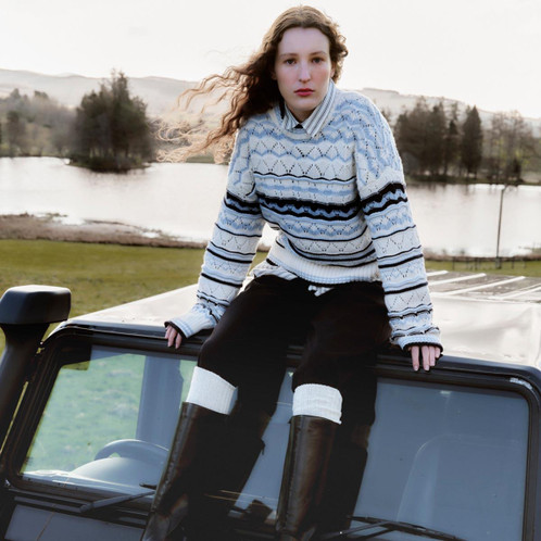 Multi Barbour Womens Eloise Knitted Jumper Model Lifestyle