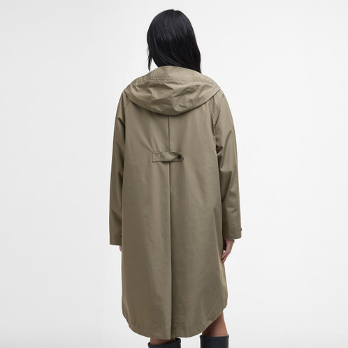 Dusky Green Barbour Womens Jayla Waterproof Jacket Model Back