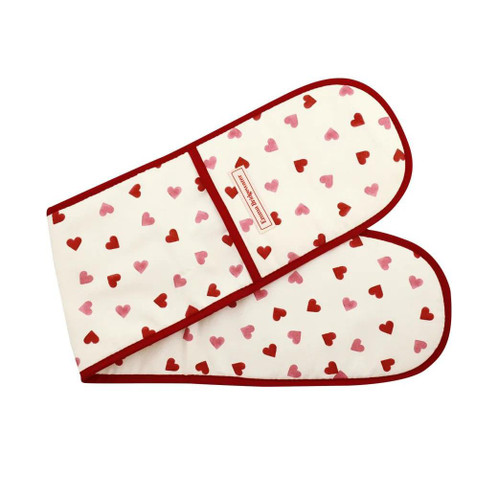Emma Bridgewater Pink Hearts Double Oven Glove and Tea Towel Set