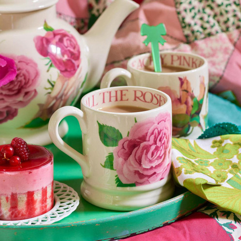 Emma Bridgewater Roses All My Life Set of 2 Half Pint Mugs Boxed