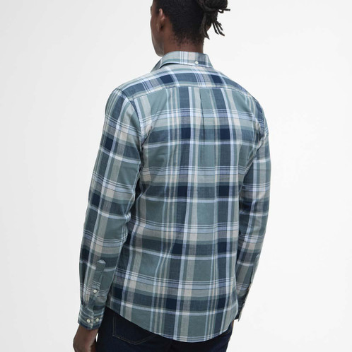 Vintage Teal Barbour Mens Kidd Tailored Shirt Back