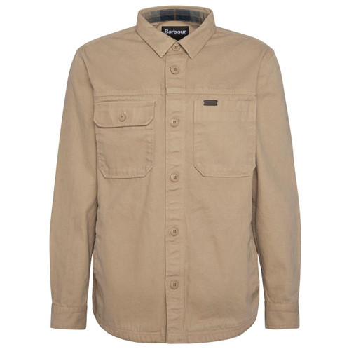 Dark Stone Barbour Mens Lingfield Canvas Overshirt
