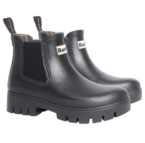 Black Barbour Womens Halton Chelsea Welly