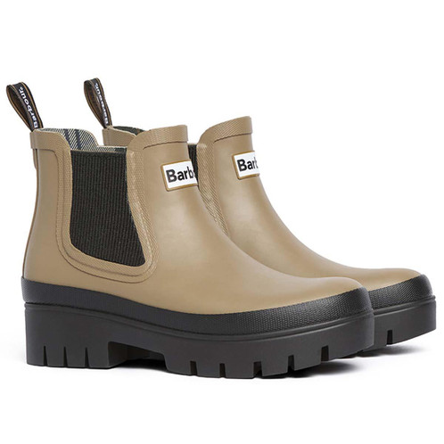 Military Brown/Black Barbour Womens Halton Chelsea Welly