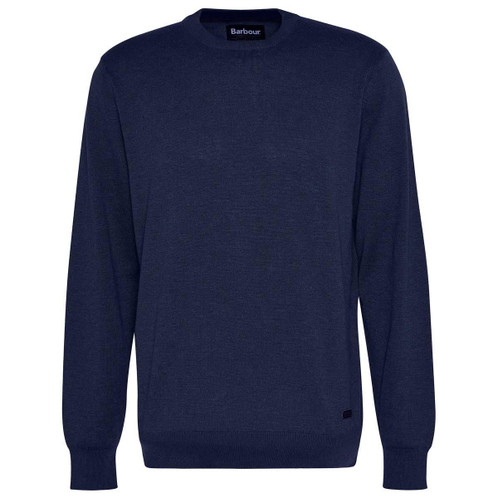Navy Barbour Mens Bayfield Knitted Crew Jumper