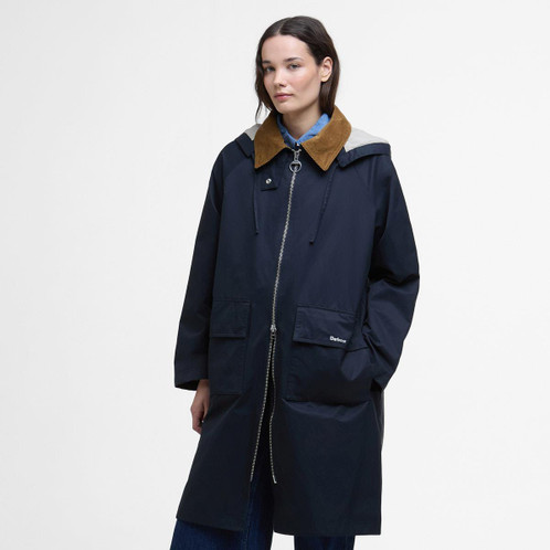 Dark Navy Barbour Womens Jema Showerproof Jacket Front