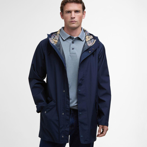 Navy Barbour Mens Humbelton Waterproof Jacket Front